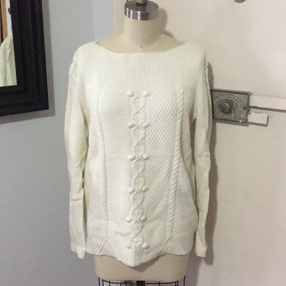 Talbots Cotton Wool Cable Sweater